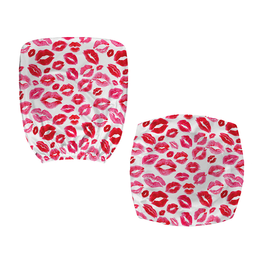Red And Pink Lips Pattern Print Office Chair Cover