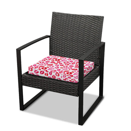 Red And Pink Lips Pattern Print Outdoor Seat Cushion Cover