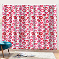 Red And Pink Lips Pattern Print Pencil Pleat Curtains