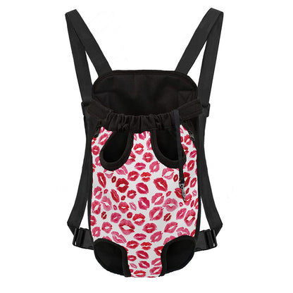 Red And Pink Lips Pattern Print Pet Carrier Backpack