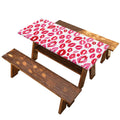 Red And Pink Lips Pattern Print Picnic Table Cover