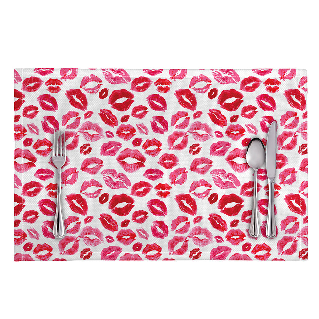 Red And Pink Lips Pattern Print Placemat