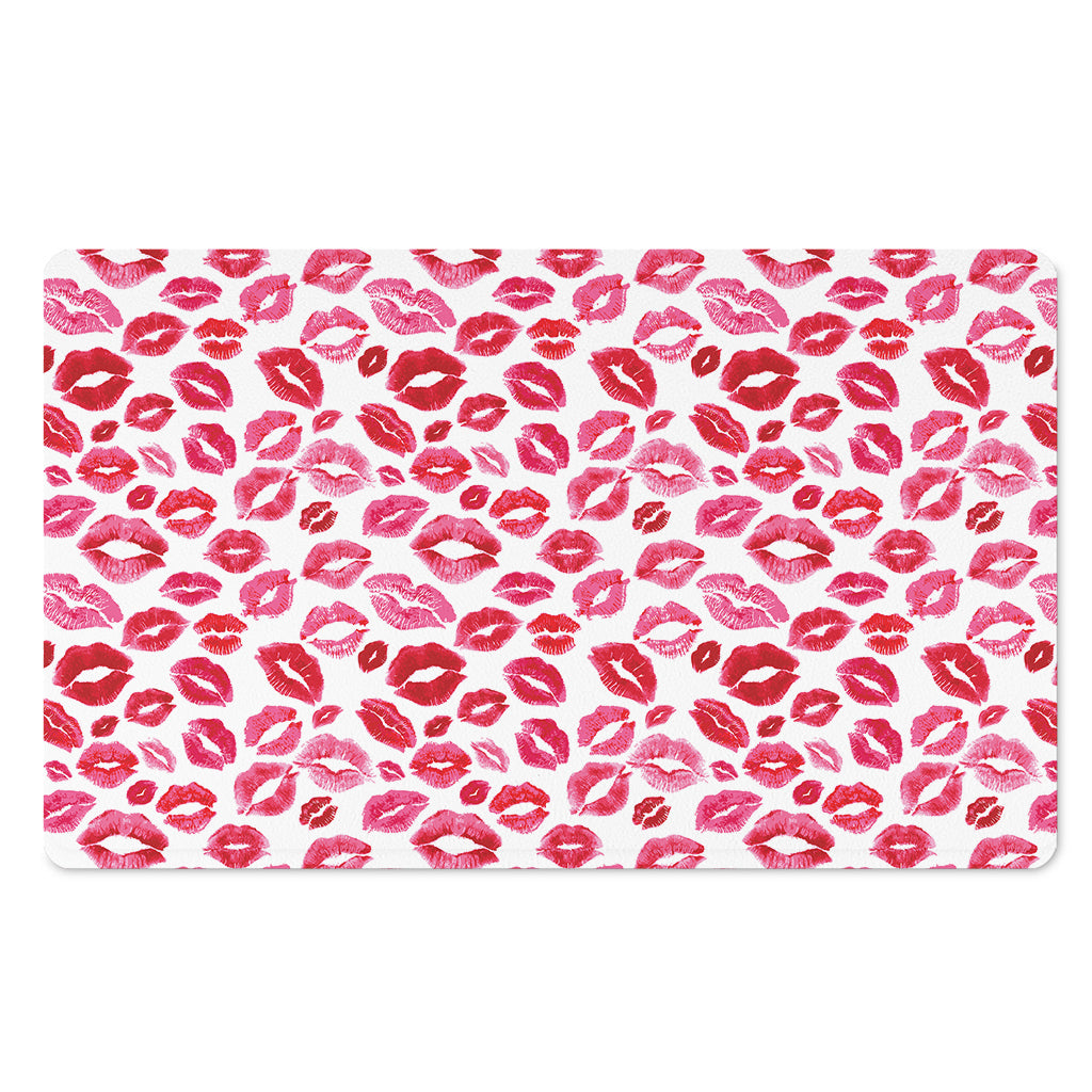 Red And Pink Lips Pattern Print Polyester Doormat