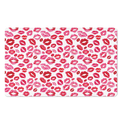 Red And Pink Lips Pattern Print Polyester Doormat