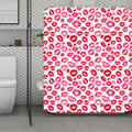 Red And Pink Lips Pattern Print Polyester Shower Curtain