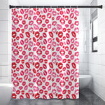 Red And Pink Lips Pattern Print Premium Shower Curtain