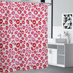 Red And Pink Lips Pattern Print Premium Shower Curtain