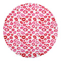 Red And Pink Lips Pattern Print Round Blanket