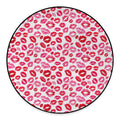 Red And Pink Lips Pattern Print Round Floor Mat