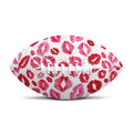 Red And Pink Lips Pattern Print Rugby Ball