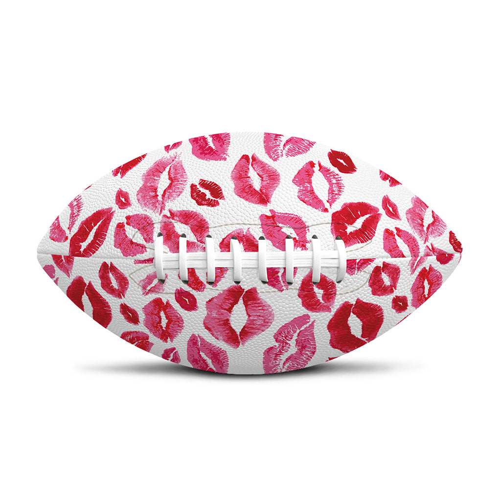 Red And Pink Lips Pattern Print Rugby Ball