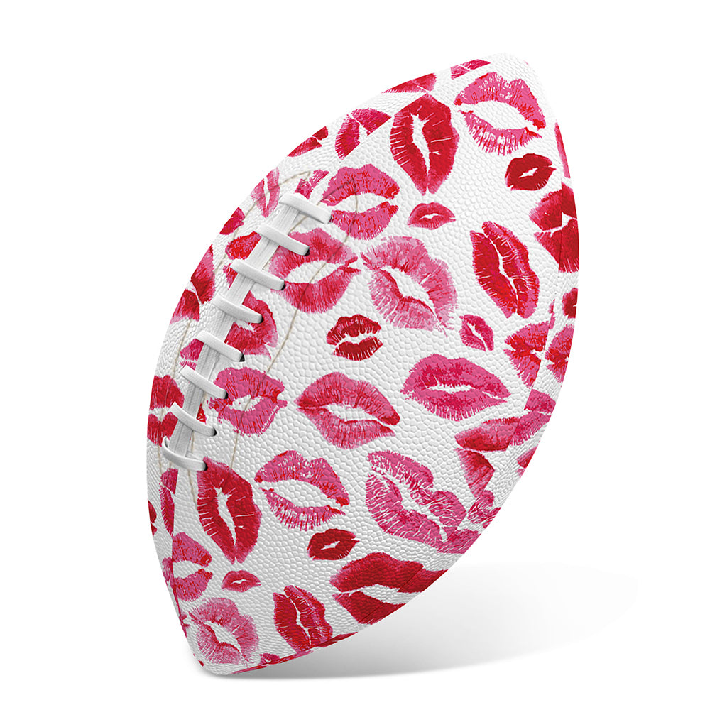 Red And Pink Lips Pattern Print Rugby Ball