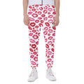 Red And Pink Lips Pattern Print Joggers