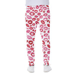 Red And Pink Lips Pattern Print Scuba Joggers