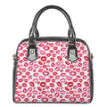 Red And Pink Lips Pattern Print Shoulder Handbag