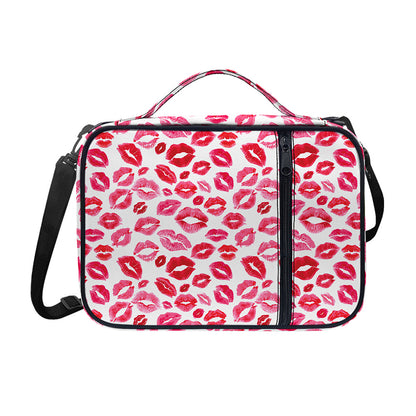 Red And Pink Lips Pattern Print Shoulder Strap Bible Bag