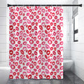 Red And Pink Lips Pattern Print Shower Curtain