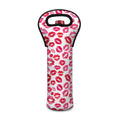 Red And Pink Lips Pattern Print Single Neoprene Wine Tote
