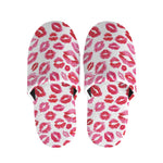 Red And Pink Lips Pattern Print Slippers