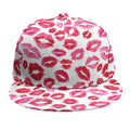 Red And Pink Lips Pattern Print Snapback Cap