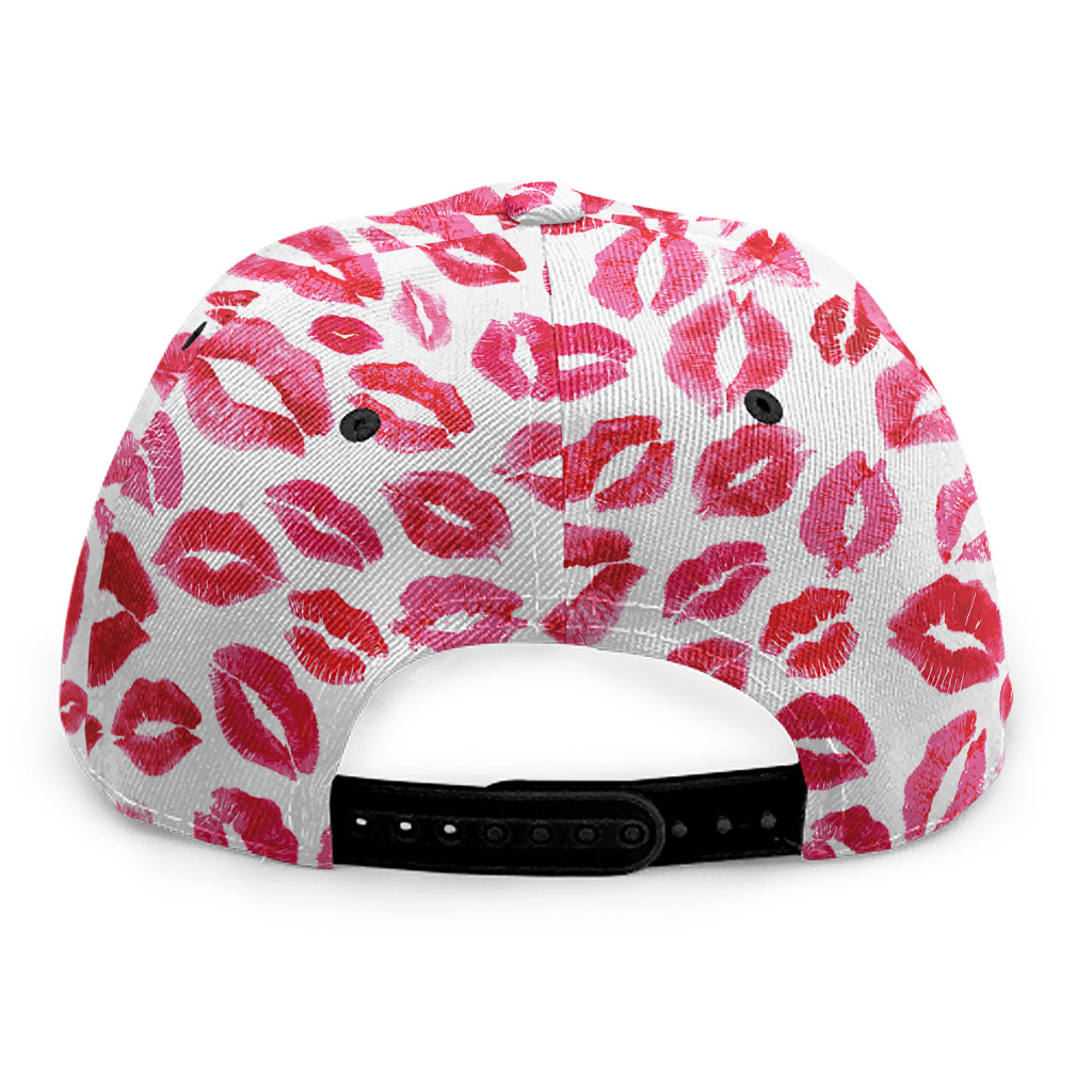 Red And Pink Lips Pattern Print Snapback Cap