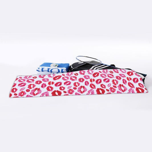 Red And Pink Lips Pattern Print Sports Towel