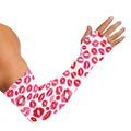 Red And Pink Lips Pattern Print Sun Protection Arm Sleeves