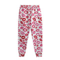 Red And Pink Lips Pattern Print Sweatpants