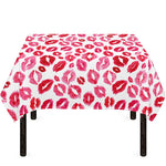 Red And Pink Lips Pattern Print Tablecloth