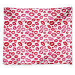 Red And Pink Lips Pattern Print Tapestry