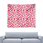 Red And Pink Lips Pattern Print Tapestry