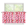Red And Pink Lips Pattern Print Tier Curtains