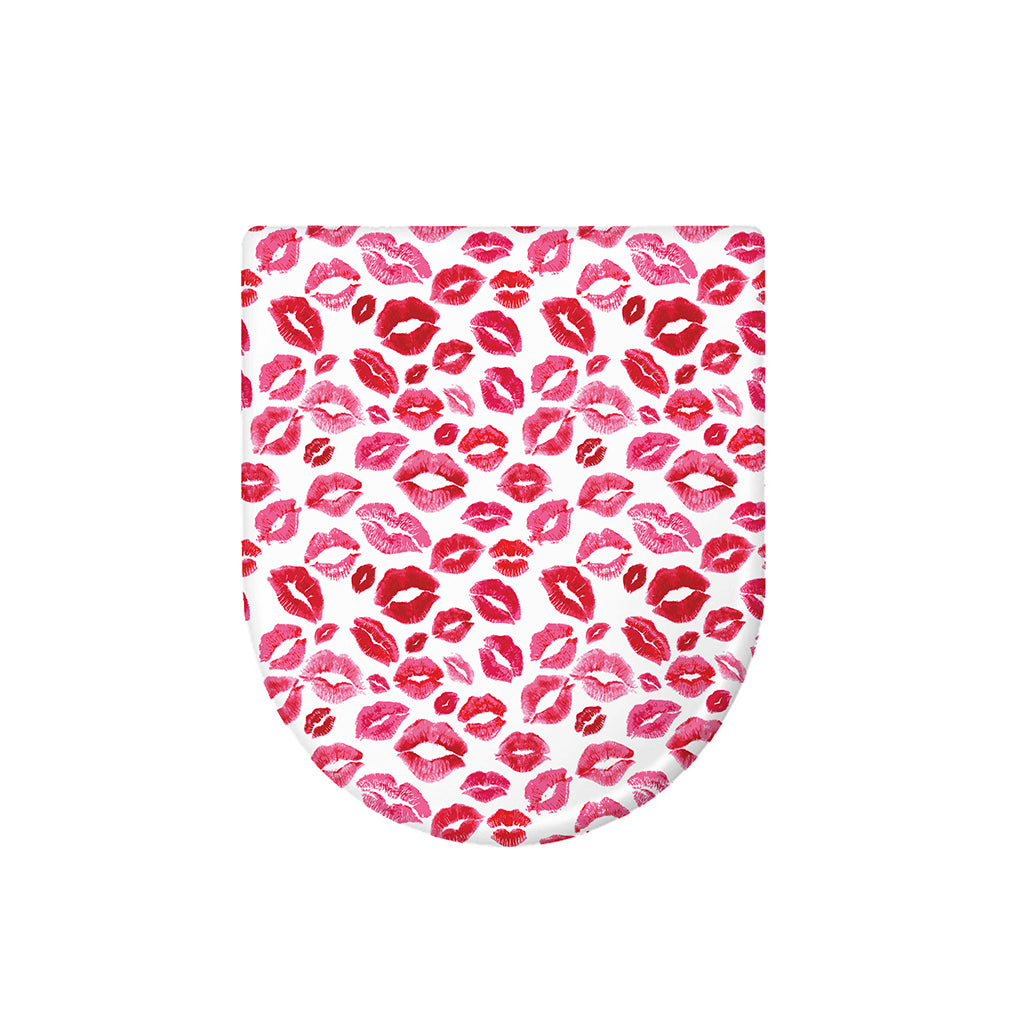 Red And Pink Lips Pattern Print Toilet Lid Cover
