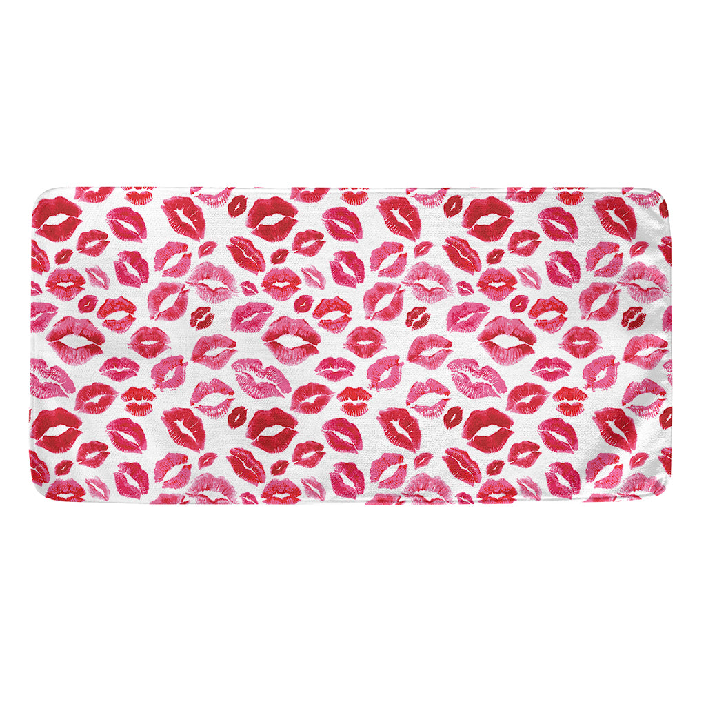 Red And Pink Lips Pattern Print Towel