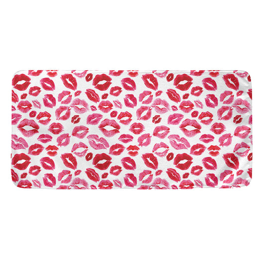 Red And Pink Lips Pattern Print Towel