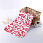 Red And Pink Lips Pattern Print Towel