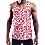 Red And Pink Lips Pattern Print Training Tank Top