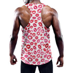Red And Pink Lips Pattern Print Training Tank Top