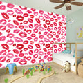 Red And Pink Lips Pattern Print Wall Sticker