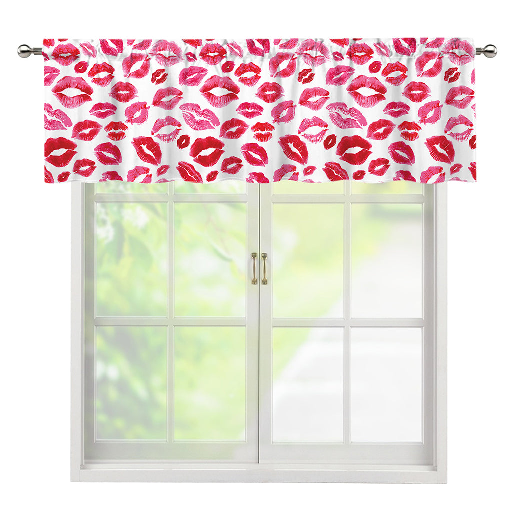 Red And Pink Lips Pattern Print Window Valance