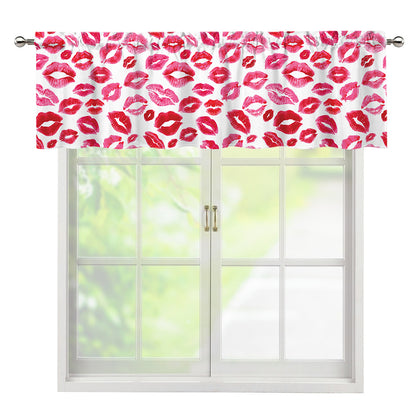 Red And Pink Lips Pattern Print Window Valance