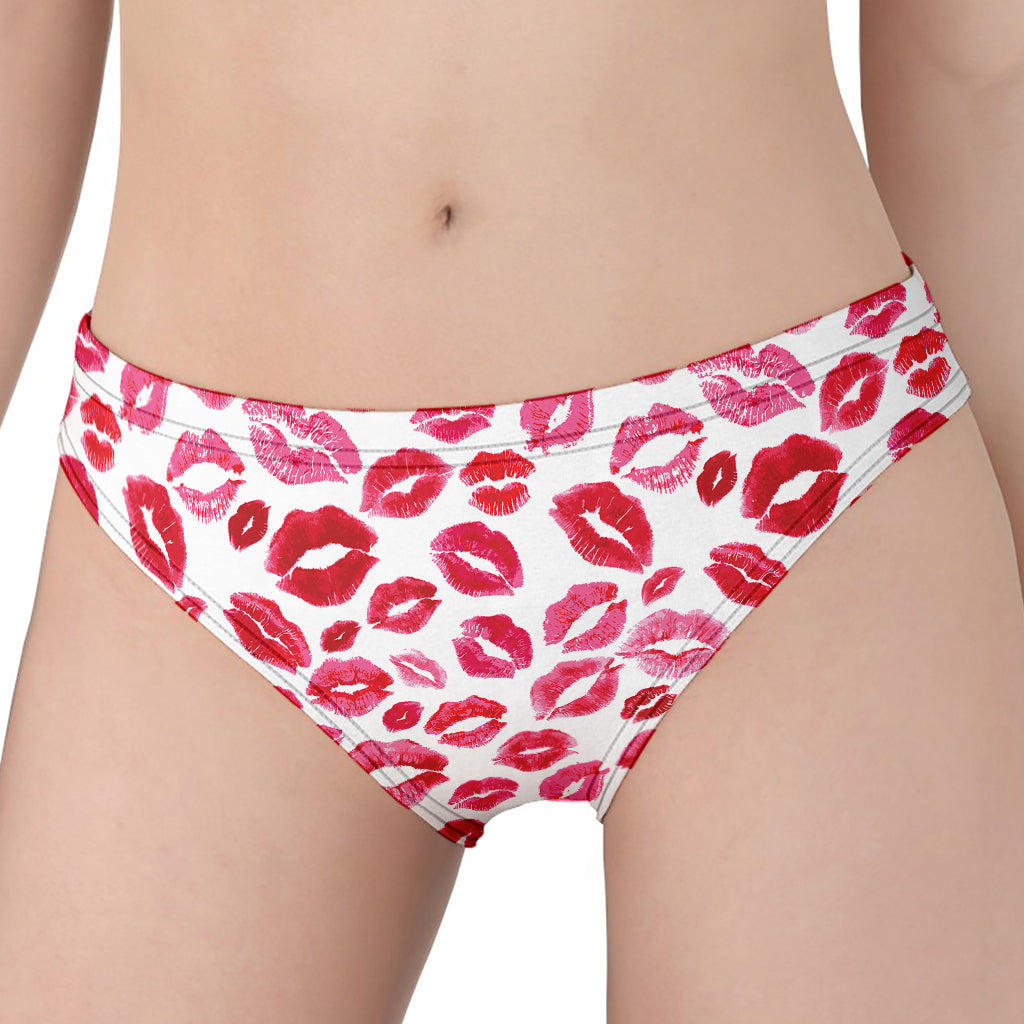 Red And Pink Lips Pattern Print Women's Panties