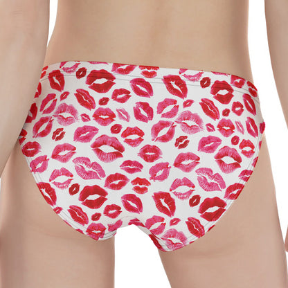 Red And Pink Lips Pattern Print Women's Panties