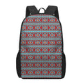 Red And Teal Southwestern Pattern Print 17 Inch Backpack