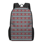 Red And Teal Southwestern Pattern Print 17 Inch Backpack