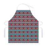 Red And Teal Southwestern Pattern Print Adjustable Apron