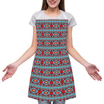 Red And Teal Southwestern Pattern Print Adjustable Apron