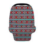 Red And Teal Southwestern Pattern Print Baby Seat Cover