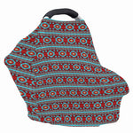 Red And Teal Southwestern Pattern Print Baby Seat Cover