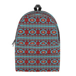 Red And Teal Southwestern Pattern Print Backpack